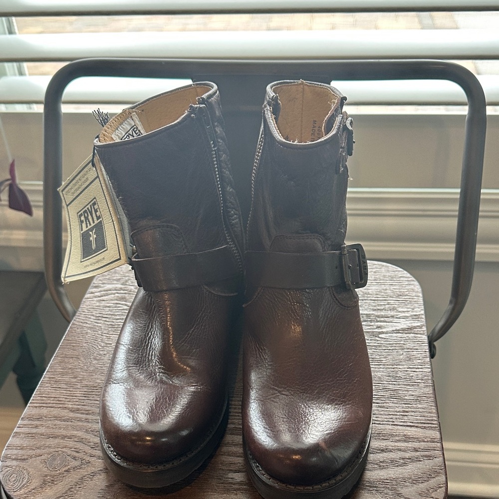 Frye Women's Dark Brown Leather Ankle Boots